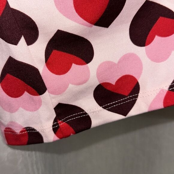 kate spade Pink Red Burgundy Overlapping Hearts Notch Collar Long Sleeve Pant PJ - Picture 10 of 12